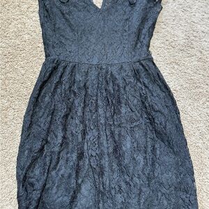Maurices Black Sleeveless V-neck Fit and Flare Dress